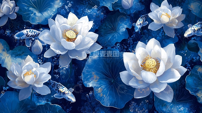 高清大图下载【趣麦麦图】蓝莲花