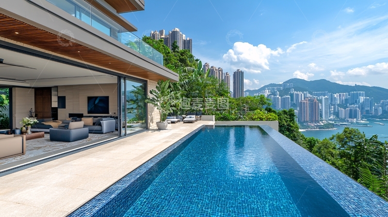 高清大图下载【趣麦麦图】山顶别墅泳池景观