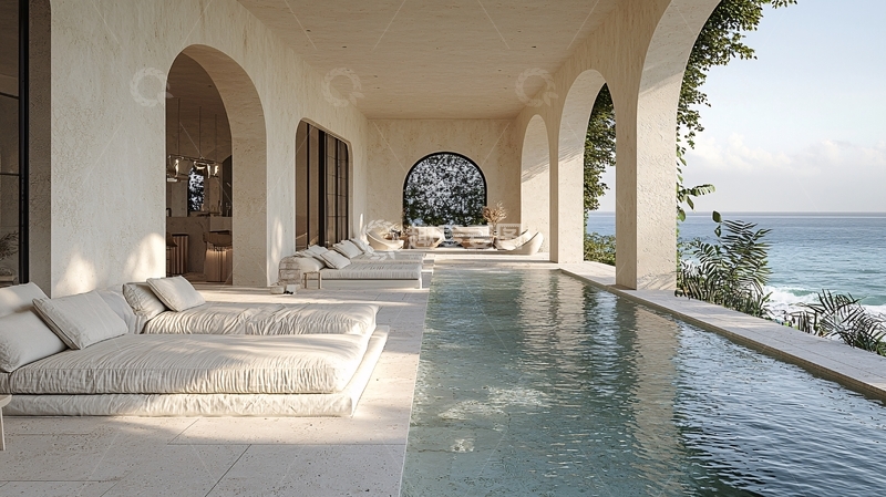 高清大图下载【趣麦麦图】海景别墅无边泳池