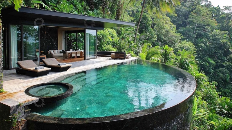 高清大图下载【趣麦麦图】悬崖边无边泳池别墅