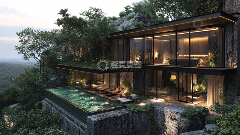 高清大图下载【趣麦麦图】山顶别墅