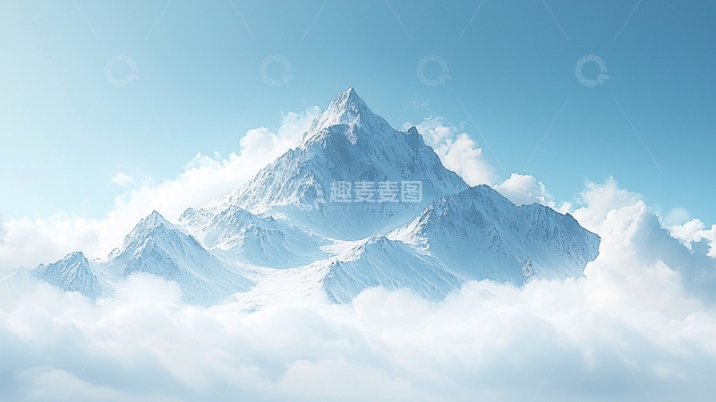 高清大图下载【趣麦麦图】云海之上的雪山