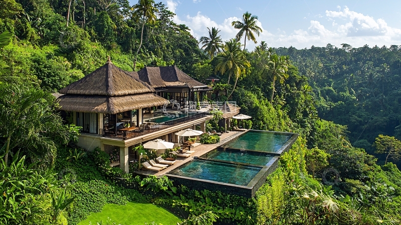 高清大图下载【趣麦麦图】巴厘岛山崖别墅