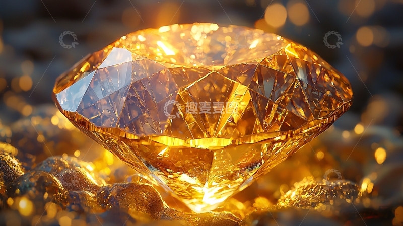 高清大图下载【趣麦麦图】璀璨耀眼的金色钻石
