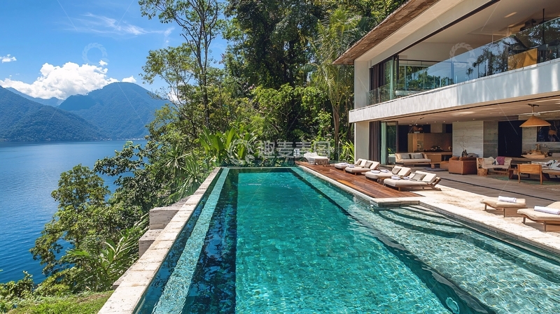 高清大图下载【趣麦麦图】山景泳池别墅