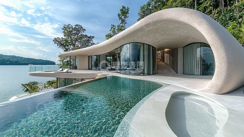 高清大图下载【趣麦麦图】海边现代风格别墅