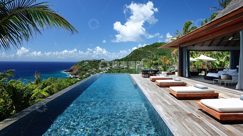 高清大图下载【趣麦麦图】海景无边泳池别墅