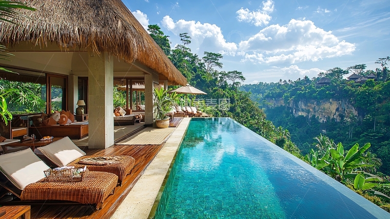 高清大图下载【趣麦麦图】巴厘岛无边泳池别墅