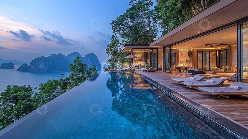 高清大图下载【趣麦麦图】海景别墅无边泳池