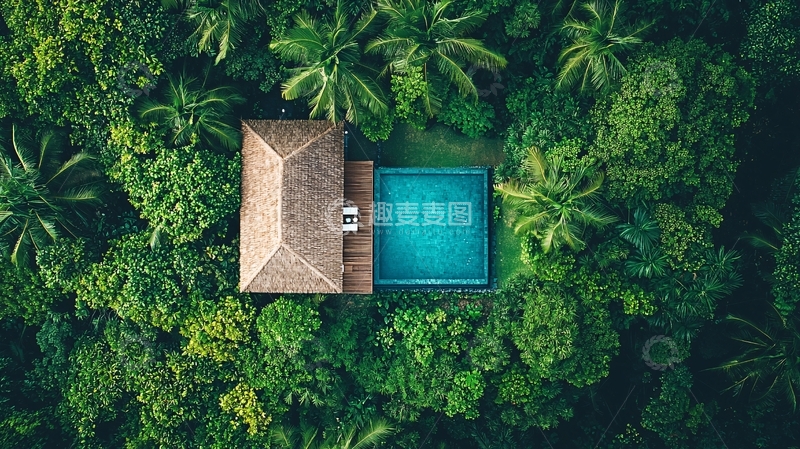 高清大图下载【趣麦麦图】热带雨林度假屋