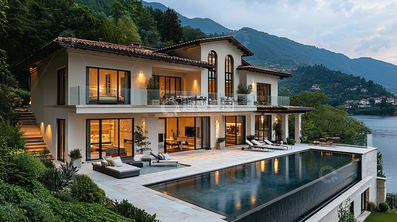 高清大图下载【趣麦麦图】湖景别墅