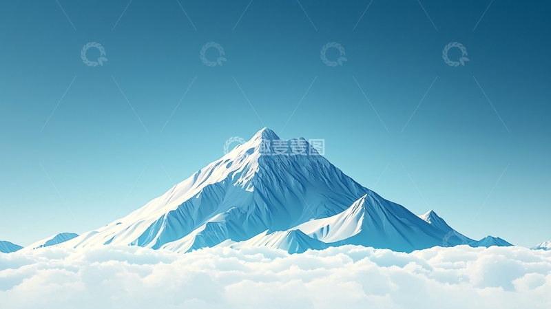 高清大图下载【趣麦麦图】云海之上的雪山