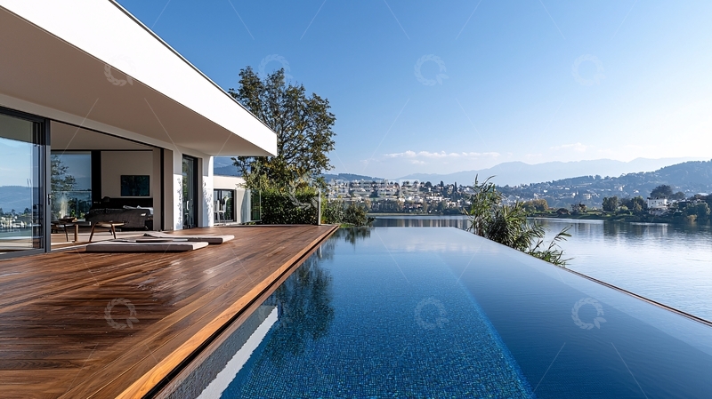 高清大图下载【趣麦麦图】现代简约湖景别墅