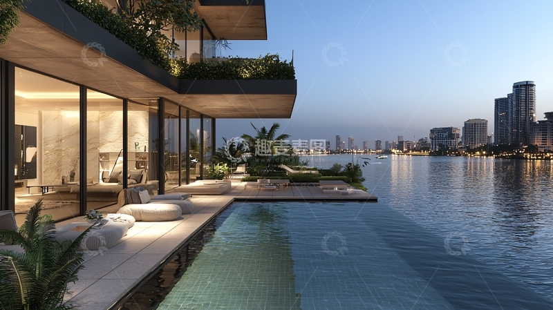 高清大图下载【趣麦麦图】现代滨水豪宅