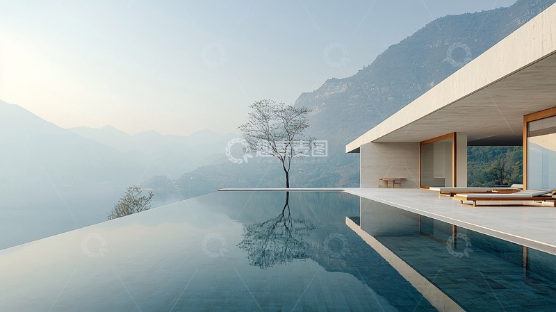 高清大图下载【趣麦麦图】山景无边泳池别墅