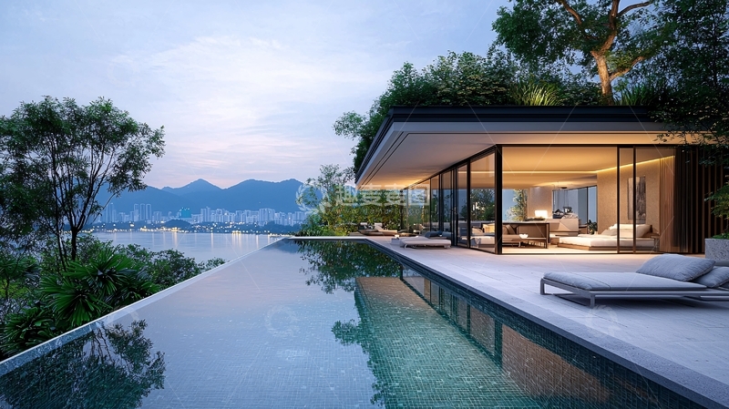 高清大图下载【趣麦麦图】山顶泳池别墅