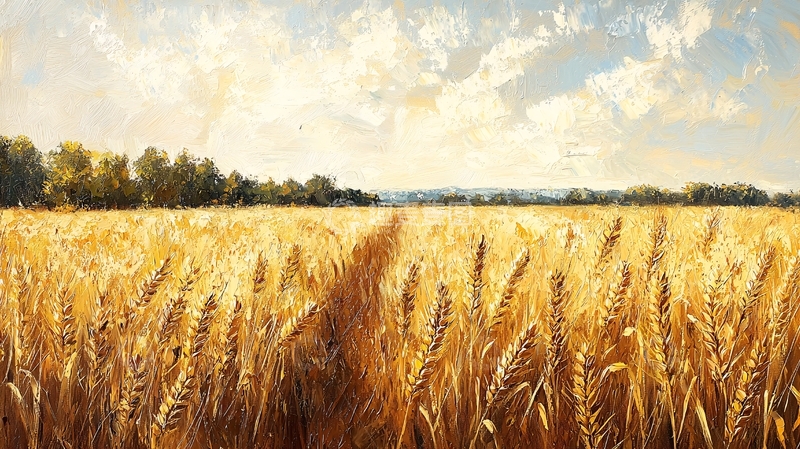 高清大图下载【趣麦麦图】金色麦田小路