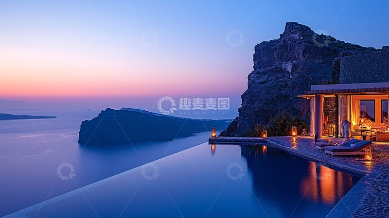 高清大图下载【趣麦麦图】悬崖边无边泳池别墅