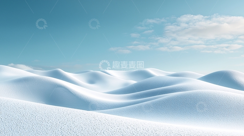 高清大图下载【趣麦麦图】极简雪地丘陵景观图