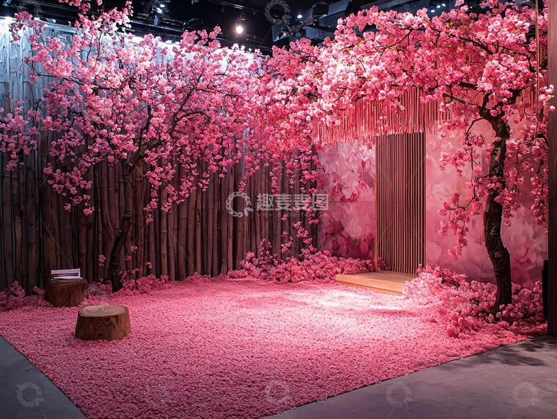 高清大图下载【趣麦麦图】粉色樱花树背景