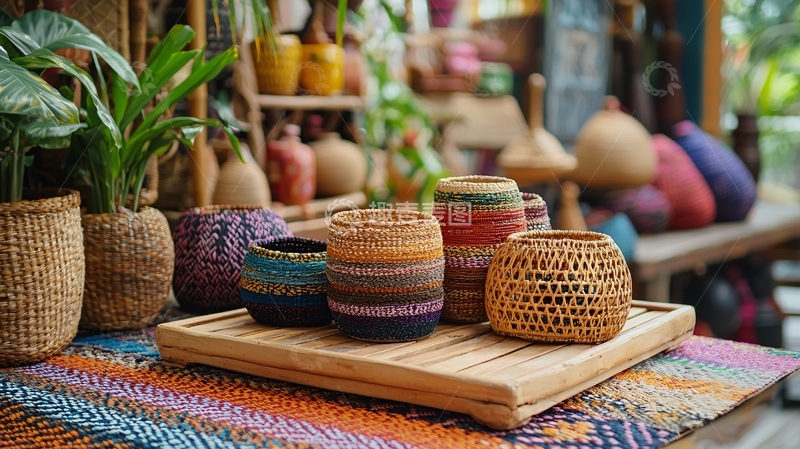 高清大图下载【趣麦麦图】藤编花盆