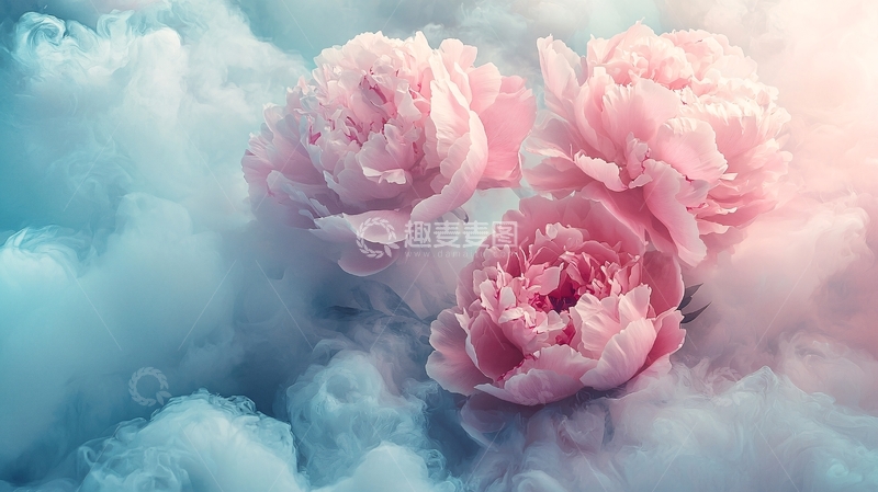 高清大图下载【趣麦麦图】粉色牡丹花朵