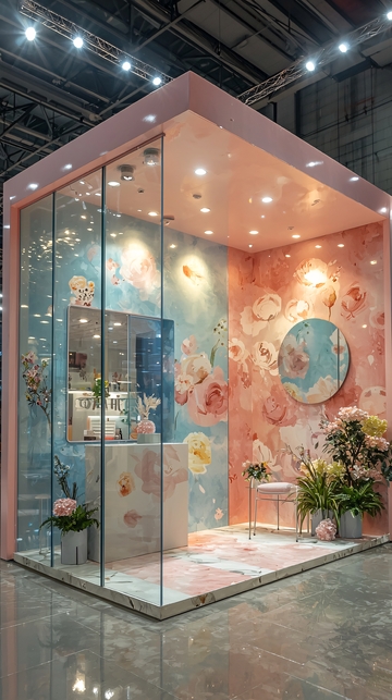 粉色展位设计