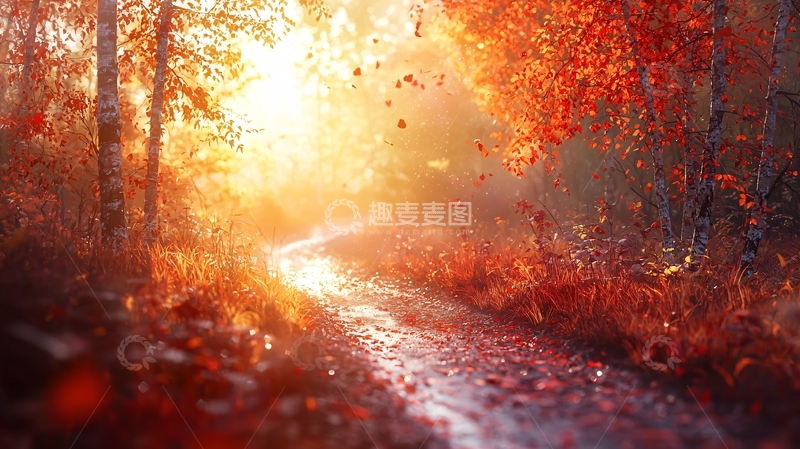 高清大图下载【趣麦麦图】秋日森林小路