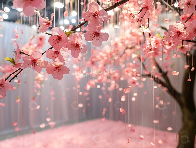 高清大图下载【趣麦麦图】粉色樱花树梦幻场景