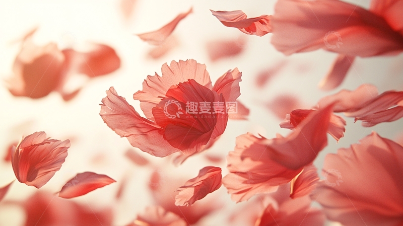 高清大图下载【趣麦麦图】飘逸的粉色花瓣