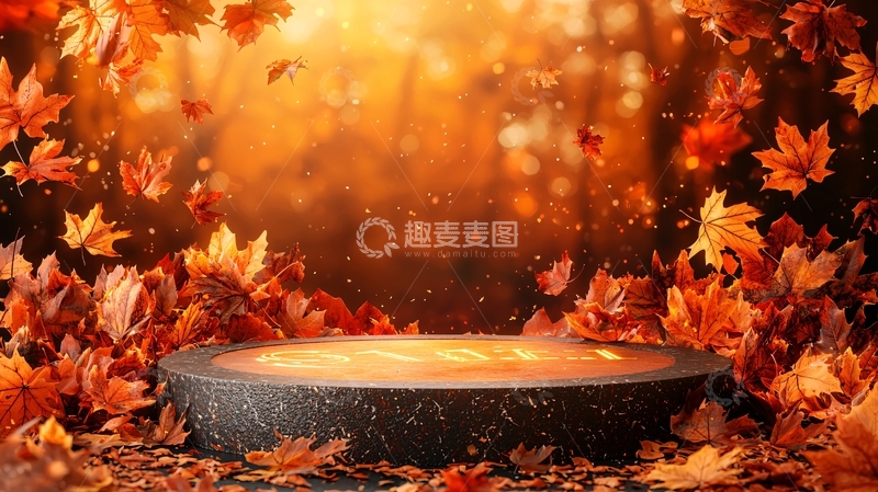 高清大图下载【趣麦麦图】秋季落叶背景