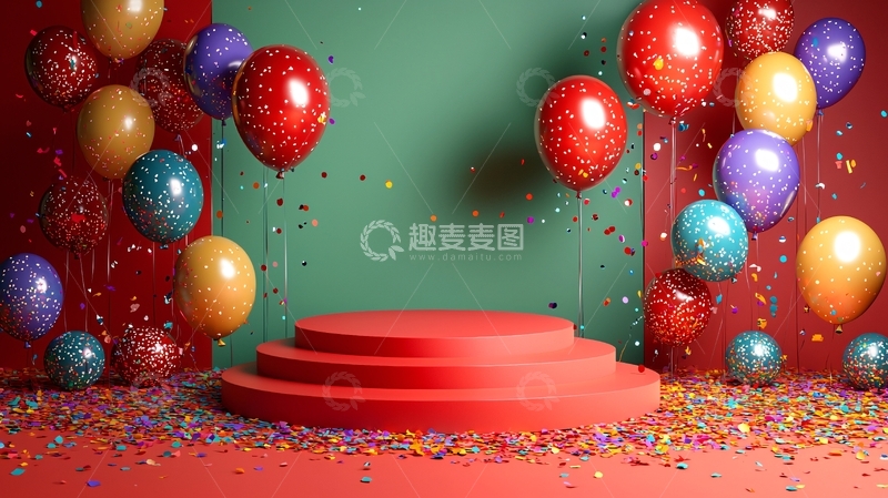 高清大图下载【趣麦麦图】彩色气球背景