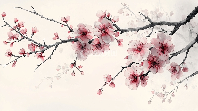 高清大图下载【趣麦麦图】水墨画梅花