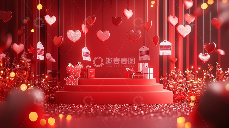 高清大图下载【趣麦麦图】红色情人节背景