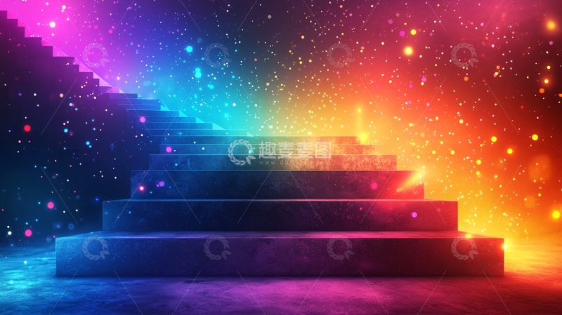 高清大图下载【趣麦麦图】彩虹阶梯