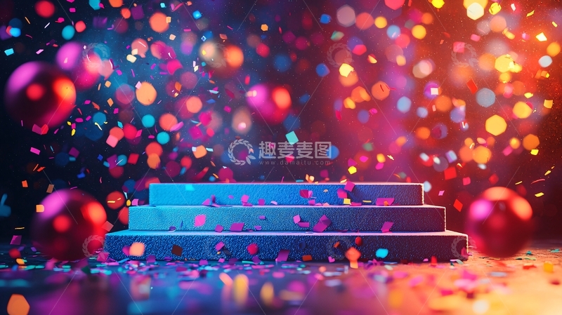 高清大图下载【趣麦麦图】炫彩舞台灯光背景