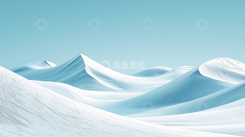 高清大图下载【趣麦麦图】极简蓝色冰雪山脉