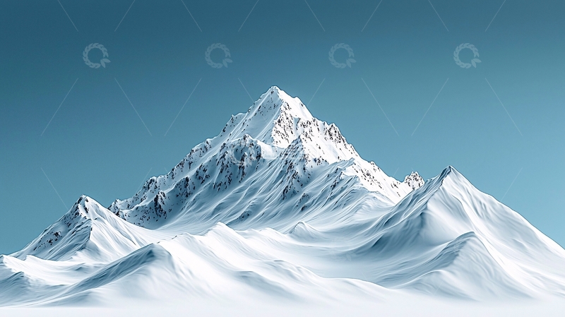 高清大图下载【趣麦麦图】极简风格雪山高清图片