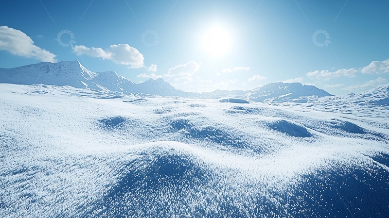 高清大图下载【趣麦麦图】阳光下的雪地山脉