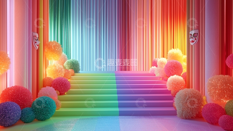 高清大图下载【趣麦麦图】彩虹阶梯