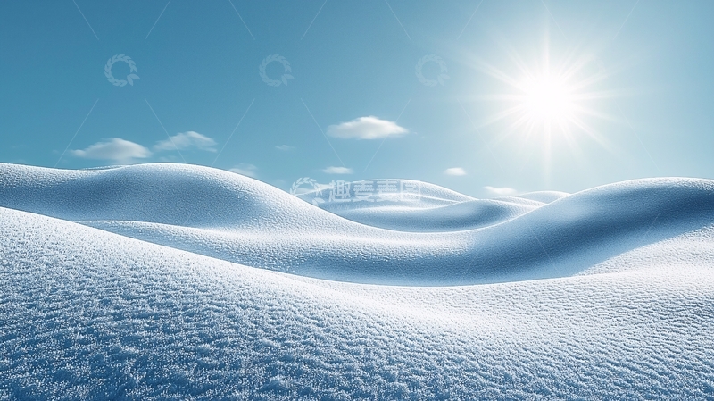 高清大图下载【趣麦麦图】阳光下的雪地丘陵
