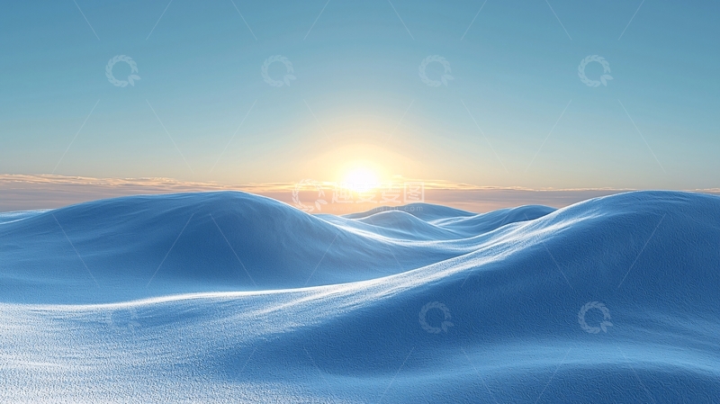 高清大图下载【趣麦麦图】极地冰雪日出