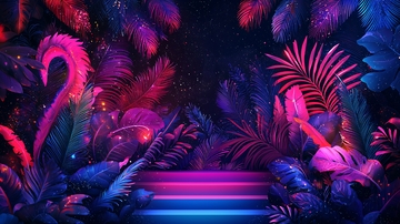 霓虹灯热带雨林