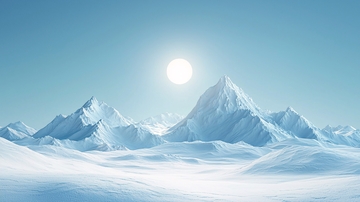 极地冰川雪山日出