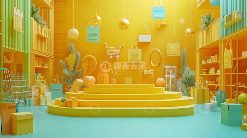 高清大图下载【趣麦麦图】黄色空间
