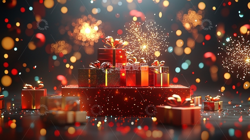 高清大图下载【趣麦麦图】节日礼盒堆叠