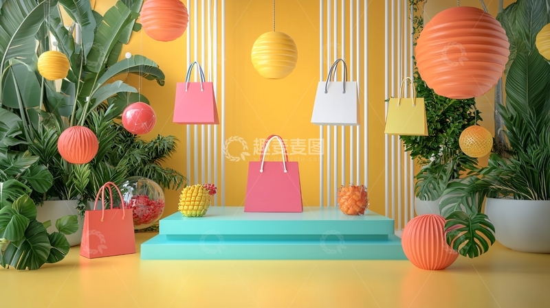 高清大图下载【趣麦麦图】夏日购物季促销场景