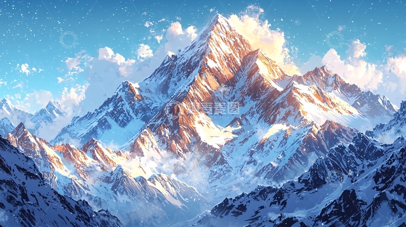 高清大图下载【趣麦麦图】雪山日出118