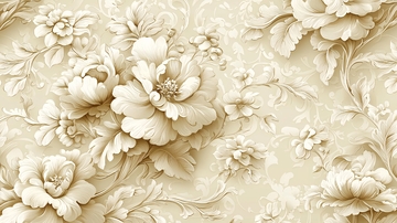 米白色浮雕花卉壁纸