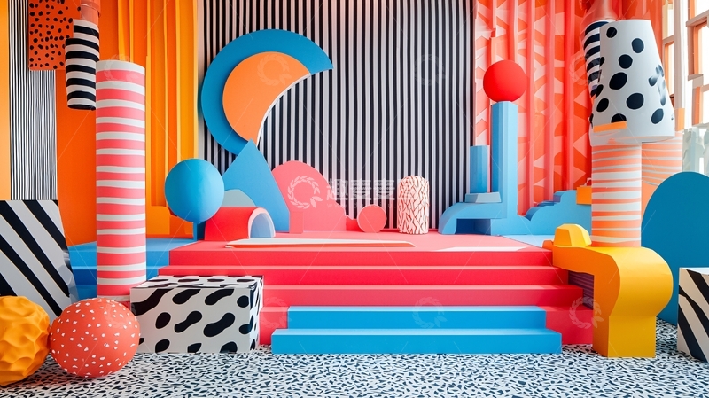 高清大图下载【趣麦麦图】彩色几何背景